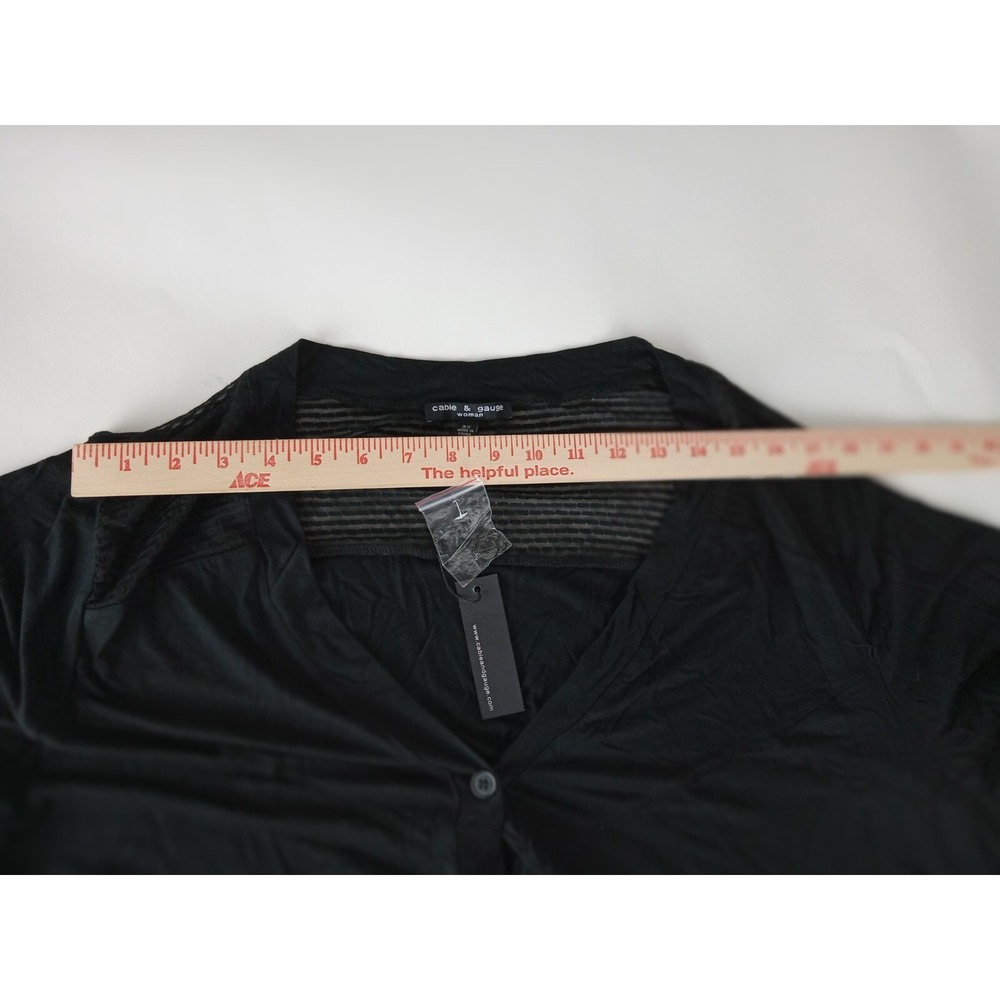Cable & Gauge Womens Black Top Cardigan Long Sleeve Stretch Size 3X Plus - Picture 9 of 13